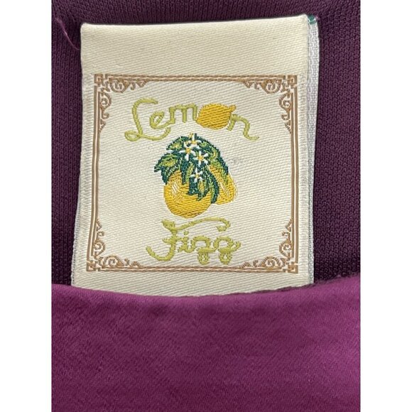 Lemon Fizz Women's Purple Cold Shoulder Flutter Sleeve top Size 12 Made In USA - Picture 6 of 8